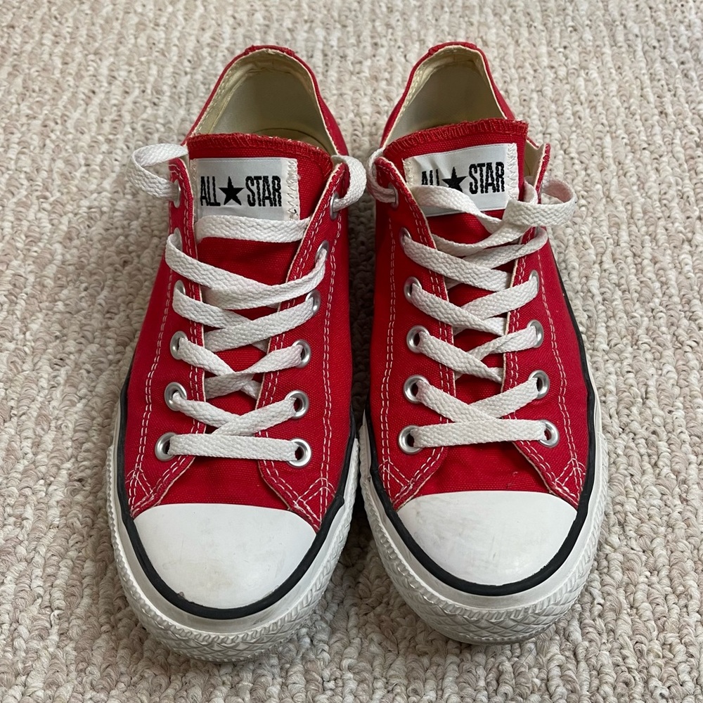 Converse Unisex All Star M9696 Red Low Top Shoes Sneakers Men 6.5 Women 8.5